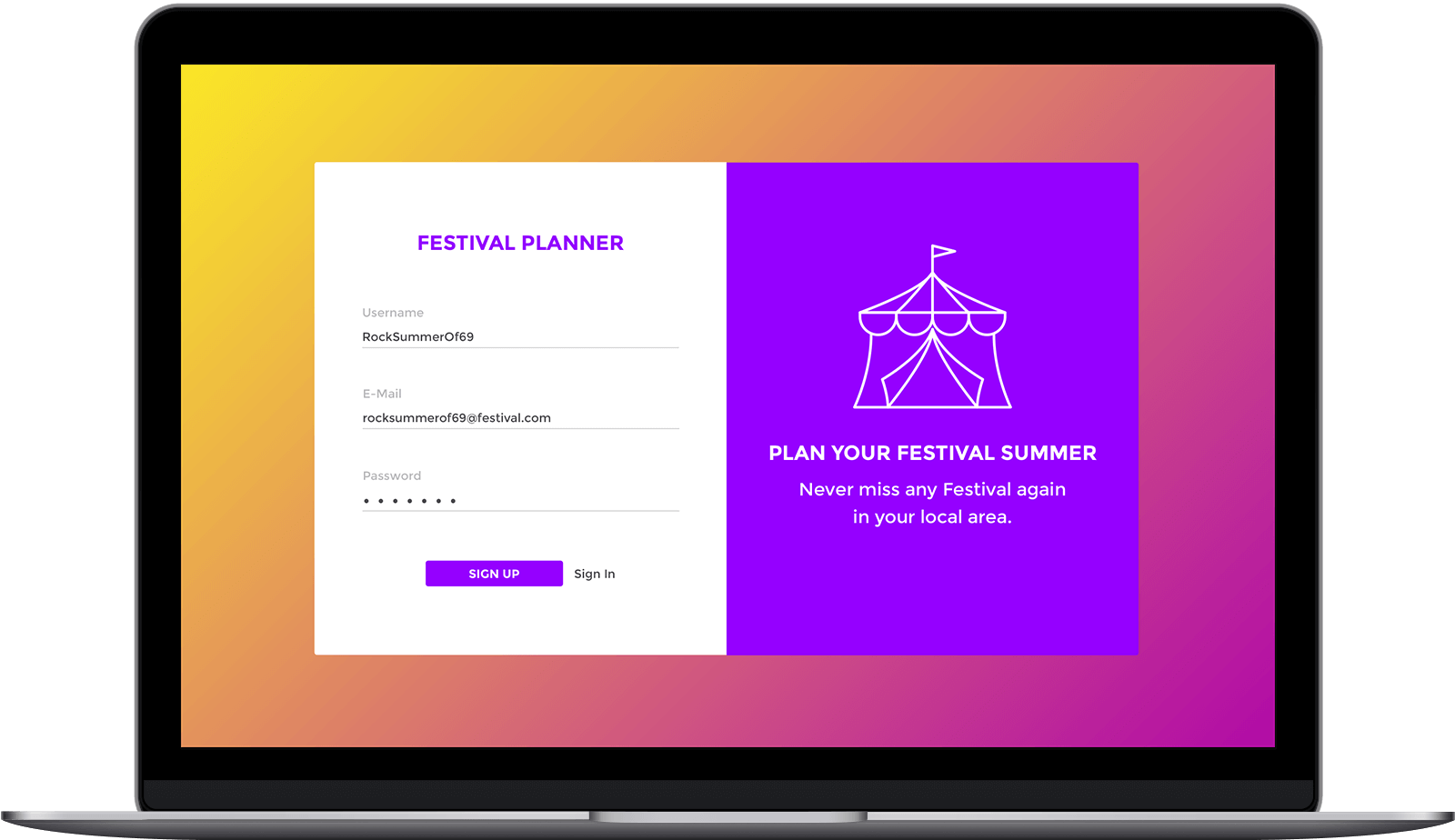 Daily UI Challenge sign Up form